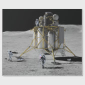 Kunst van Altair Lunar Lander en Astronauts Cadeaupapier (Vlak)