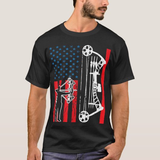  kunst van Amerikaanse vlag voor boogschutters T-shirt (Voorkant)