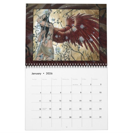 Kunst van Angela Sasser - Serie I - Fantasy Calend Kalender (Jan 2026)