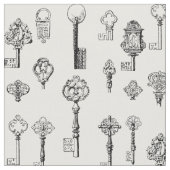  Kunst van Antiek Victoriaans Era Keys Pattern Stof (Close Up)