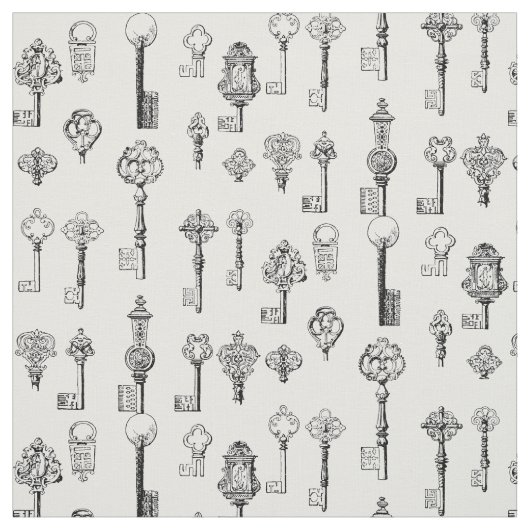  Kunst van Antiek Victoriaans Era Keys Pattern Stof (Swatch)