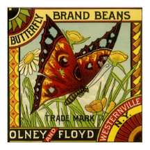 Kunst van antieke groentelabels, Butterfly merk bo