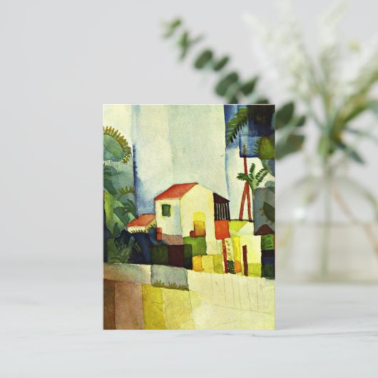 Kunst van August Macke: Helder huis Briefkaart (Staand voorkant)