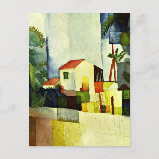 Kunst van August Macke: Helder huis Briefkaart (Voorkant)