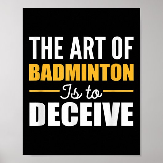 Kunst van Badminton Badmintonspeler Poster (Voorkant)