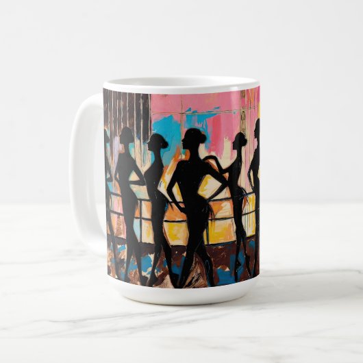 Kunst van Ballet (#2) olieverfschilderij Koffiemok (Voorkant links)