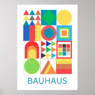 Kunst van Bauhaus Minimalistische Moderne Vormgevi Poster