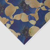 Kunst van beige en blauw bloempatroon tissuepapier (Detail)