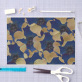 Kunst van beige en blauw bloempatroon tissuepapier (Craft)