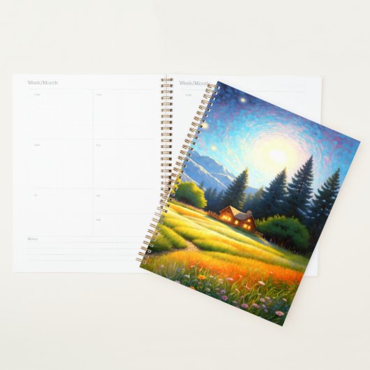 Kunst van bergbos en blokhut planner (Display)