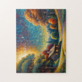 Kunst van berghut in bos legpuzzel (Verticaal)