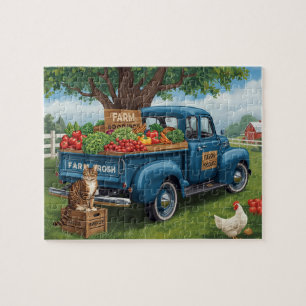 Kunst van biologische boerderijproducten uit het v legpuzzel