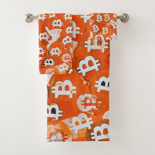 Kunst van Bitcoin (#1) olieverfschilderij Bad Handdoek (Insitu)