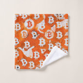 Kunst van Bitcoin (#1) olieverfschilderij Bad Handdoek (Wasdoekje)