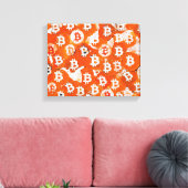 Kunst van Bitcoin (#1) olieverfschilderij Canvas Afdruk (Insitu (Woonkamer))