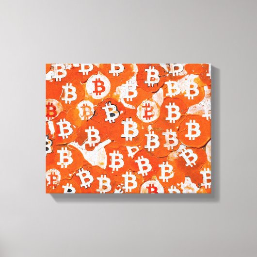 Kunst van Bitcoin (#1) olieverfschilderij Canvas Afdruk (Voorkant)
