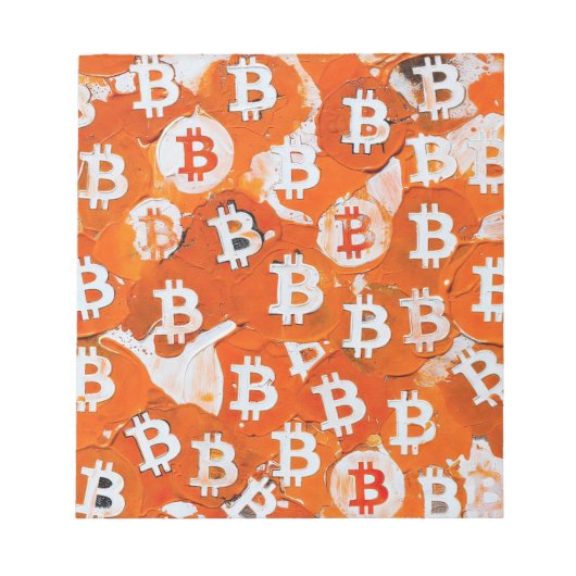 Kunst van Bitcoin (#1) olieverfschilderij Notitieblok (Voorkant)