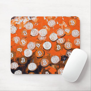 Kunst van Bitcoin (#2) olieverfschilderij Muismat
