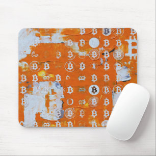 Kunst van Bitcoin (#3) olieverfschilderij Muismat