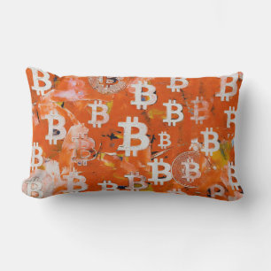 Kunst van Bitcoin (#5) olieverfschilderij Kussen