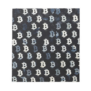Kunst van Bitcoin (BW #7) olieverfschilderij Notitieblok