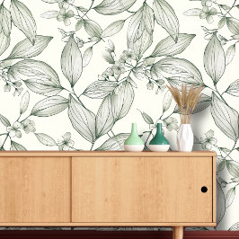 Kunst van botanische bladeren behang