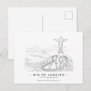 Kunst van Christus de Verlosser in Rio de Janeiro Briefkaart