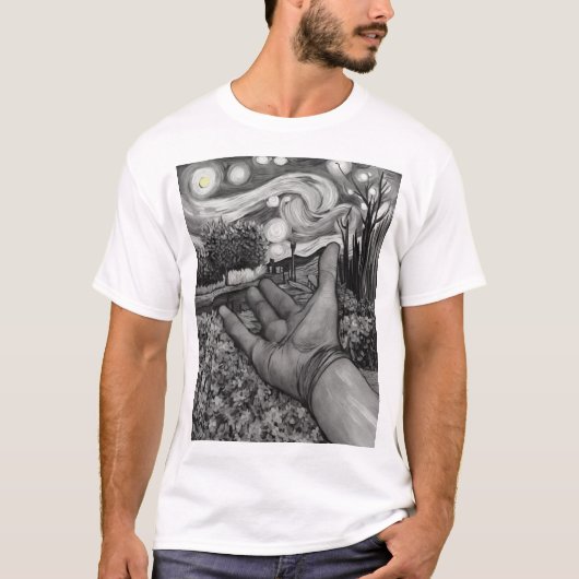 Kunst van Compassie: Van Gogh Hand of Help T-Shirt (Voorkant)
