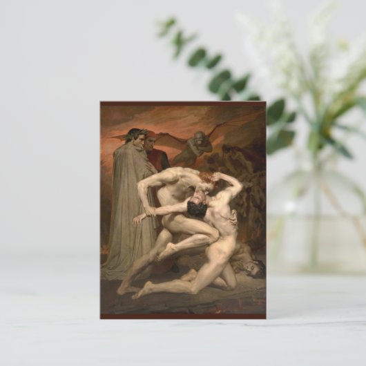  kunst van Dante en Virgil Bouguereau Briefkaart (Staand voorkant)
