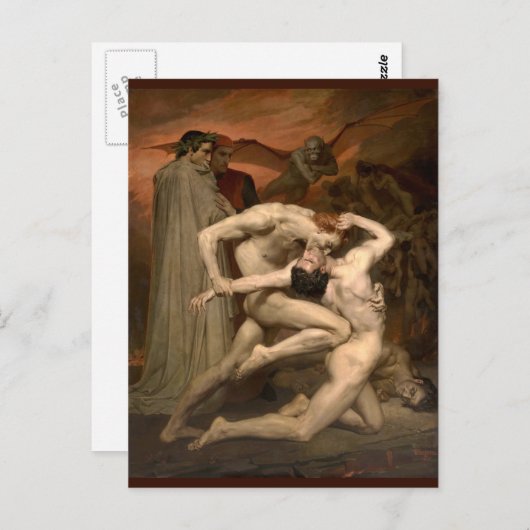 kunst van Dante en Virgil Bouguereau Briefkaart (Voorkant / Achterkant)