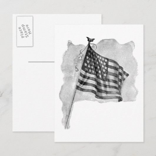 kunst van de Amerikaanse vlag Briefkaart (Voorkant / Achterkant)