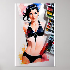 Kunst van de Bikini Zomer Poster