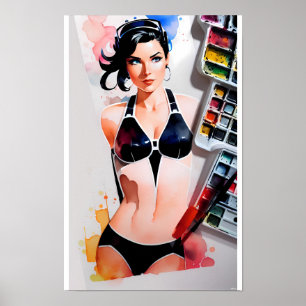 Kunst van de Bikini Zomer Poster