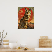  kunst van de coyote poster (Keuken)