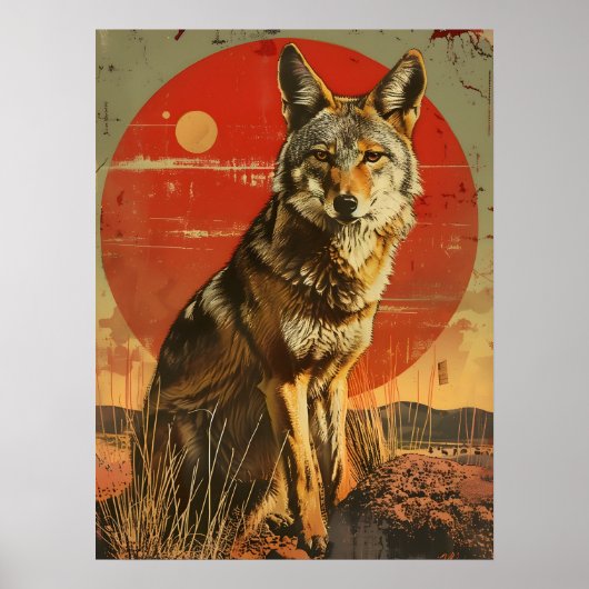  kunst van de coyote poster (Voorkant)