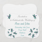 Kunst van de dansende libel in turquoise kaart (Voorkant / Achterkant)