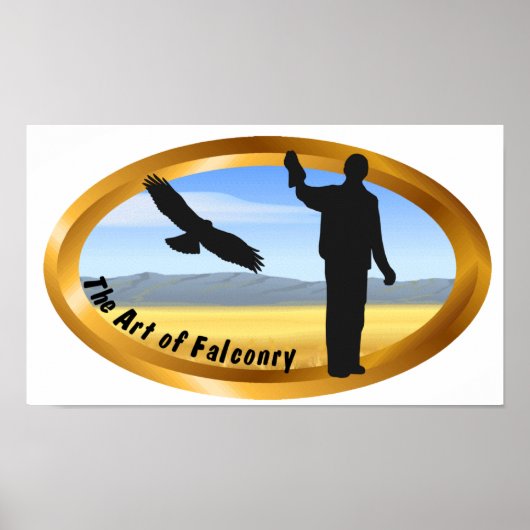 Kunst van de Falconry - Ovaal Poster (Voorkant)