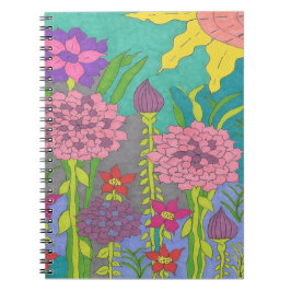 Kunst van de Floral-tuin Notitieboek