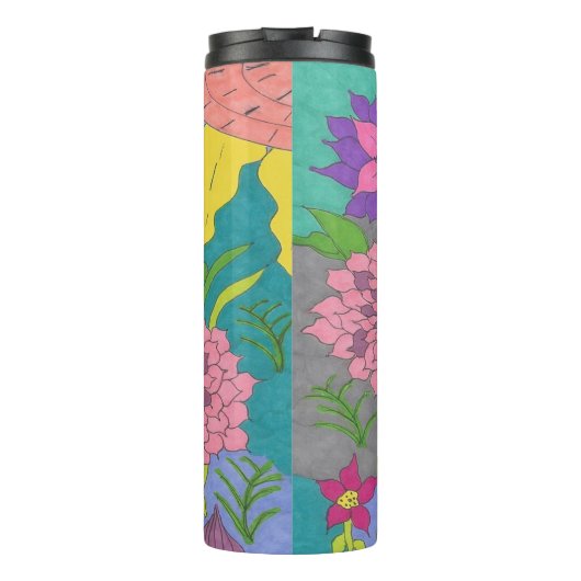 Kunst van de Floral-tuin Thermosbeker (Achterkant)