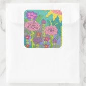 Kunst van de Floral-tuin Vierkante Sticker (Tas)