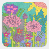 Kunst van de Floral-tuin Vierkante Sticker (Voorkant)