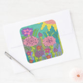 Kunst van de Floral-tuin Vierkante Sticker (Envelop)