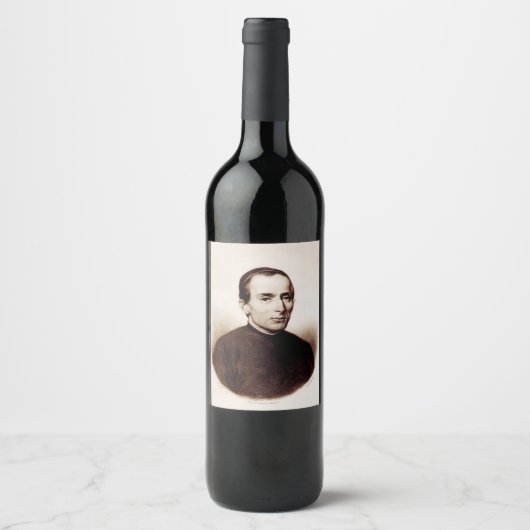 Kunst van de Heilige Giuseppe Cafasso Gewijde Barm Wijn Etiket (Voorkant)
