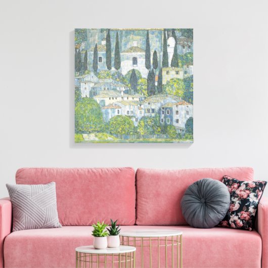 kunst van de Kerk in Cassone (Italiaans landschap Canvas Afdruk (Insitu (Woonkamer))