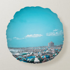 Kunst van de kust van New Jersey Rond Kussen
