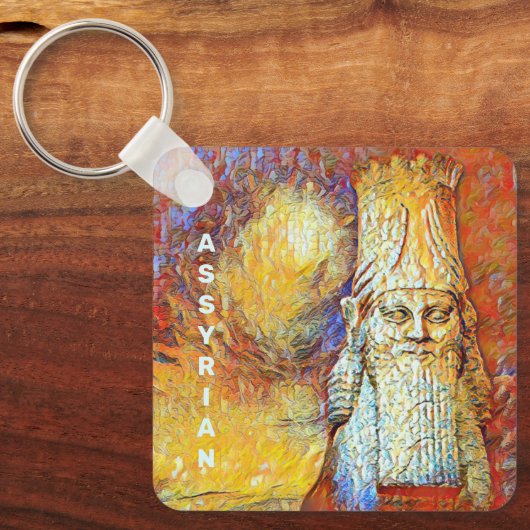 Kunst van de Lamassu-Sleutelhanger Sleutelhanger (Voorkant)