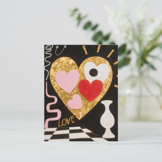 Kunst van de liefde feestdagenkaart (Staand voorkant)