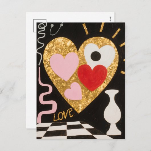 Kunst van de liefde feestdagenkaart (Voorkant / Achterkant)