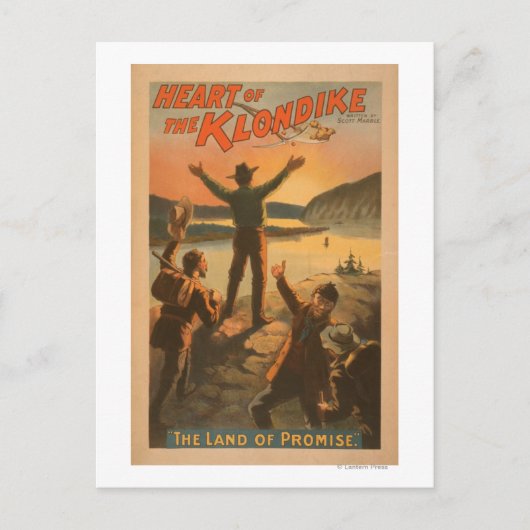 Kunst van de mijnbouw Klondike "Promise Land" Briefkaart (Voorkant)