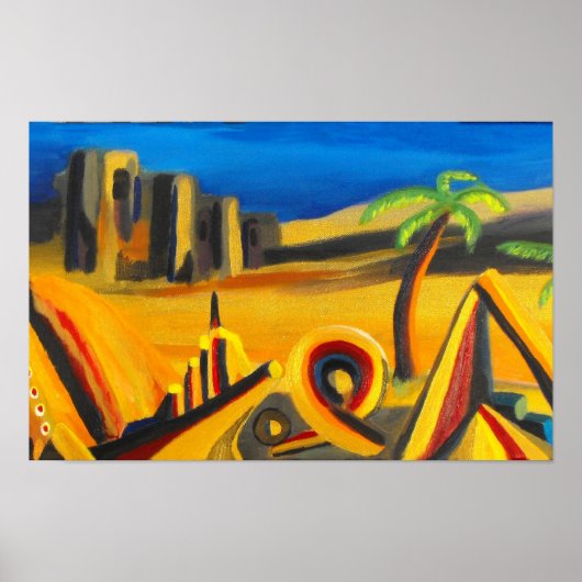 Kunst van de nacht in de woestijn poster (Voorkant)
